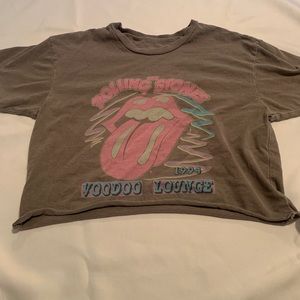rolling stones cropped graphic tee